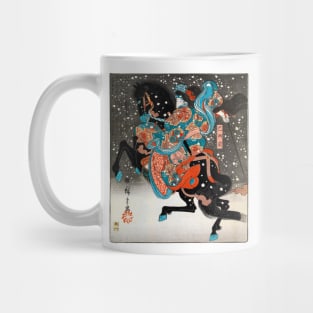 Woman on Galloping Horse in Snow Japan 1845 Utagawa Hiroshige Mug